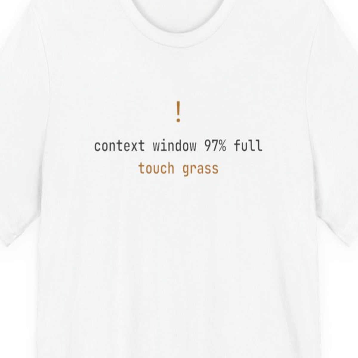 Yellow warning status text on black t-shirt, developer humor design about ignoring system alerts