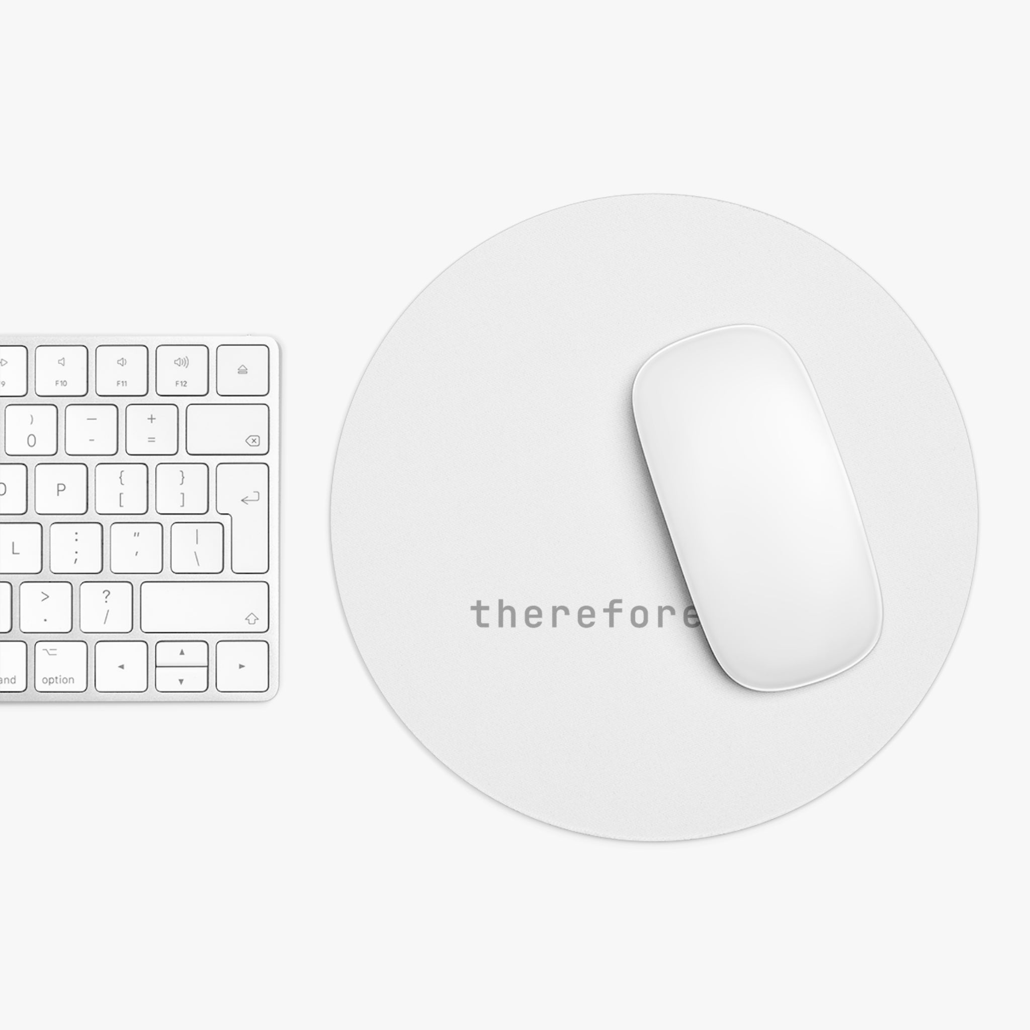I prompt therefore I am Mouse Pad (Round) — Classic White