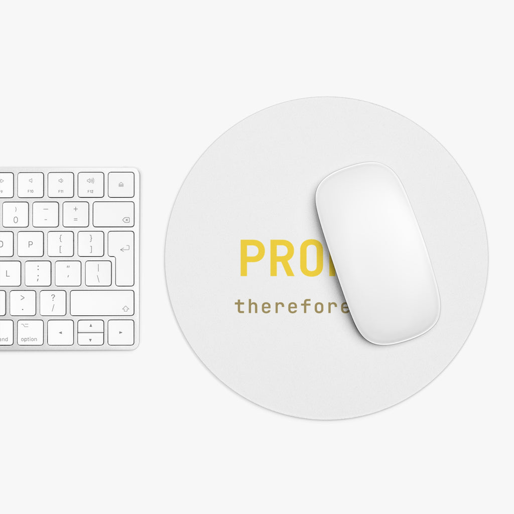 I prompt therefore I am Mouse Pad (Round) — Gold
